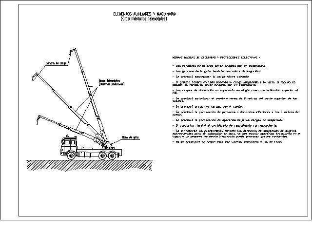 grua telescopica hidraulica GRAFICOS CAD SEGURIDAD
